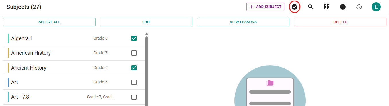 Subjects: Bulk Select